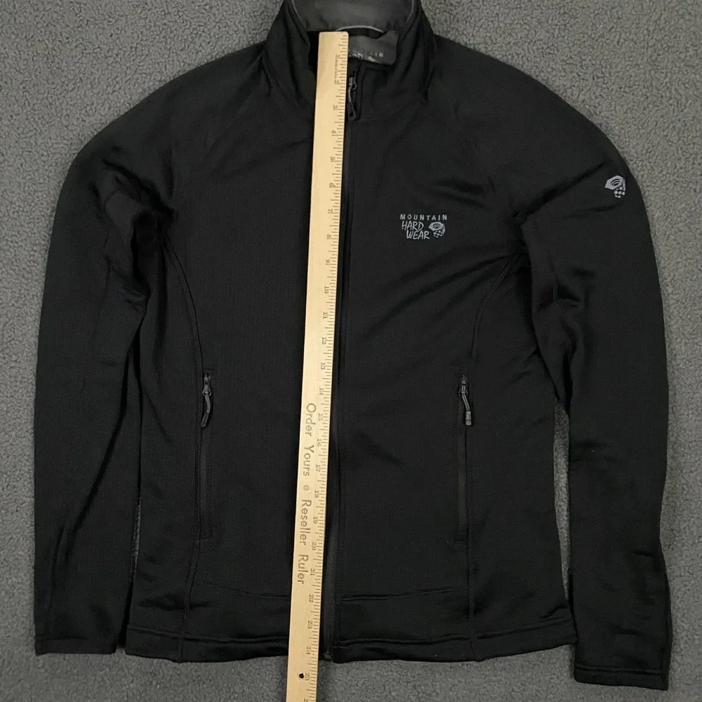 Mountain Hardwear Jacket Women Medium Black Fleece Waffle Grid Polartec Full Zip